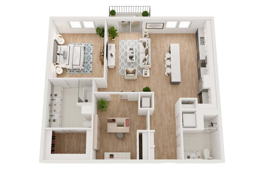 Floor plan layout diagram for 1E